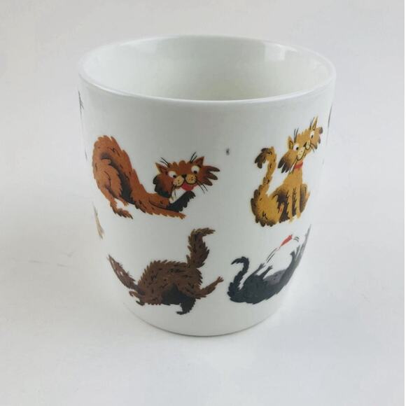 Price & Kensington Fine Porcelain Cat Kitten Coffee Cup Mug Tea Orange Playing W - Picture 3 of 6